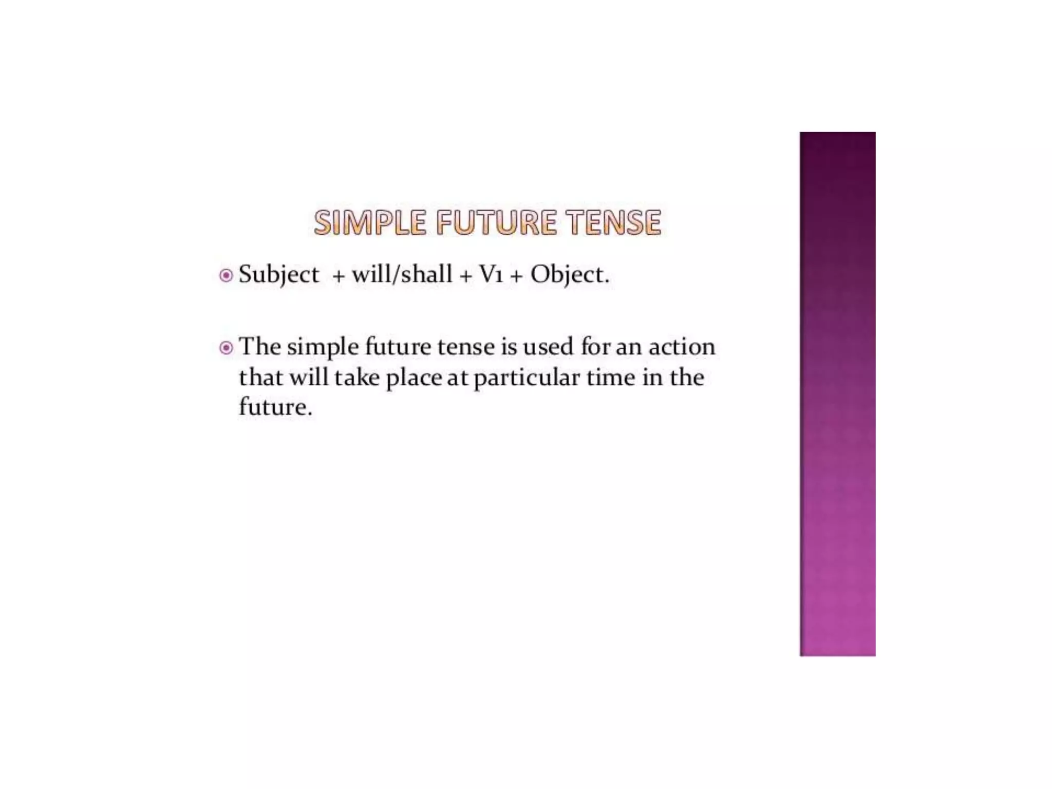 Simple tense comparative study