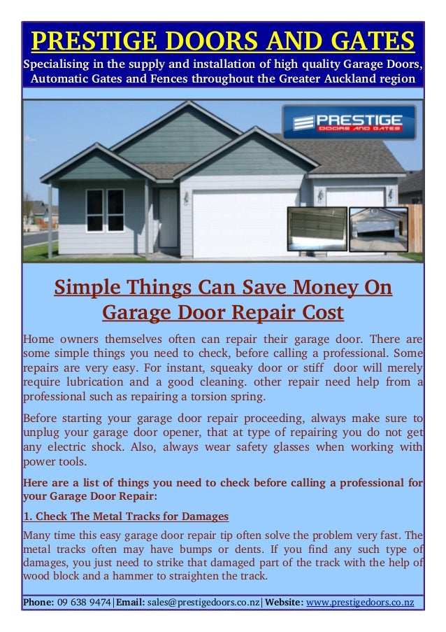 Simple things can save money on garage door repair cost