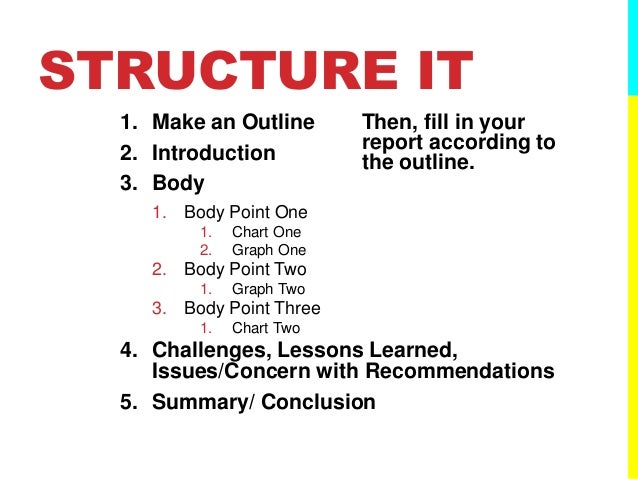 Report writing outline