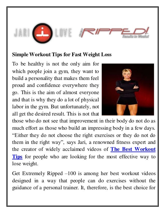 Simple Workout Tips For Fast Weight Loss Simple Workout Tips For Fast Weight Loss
