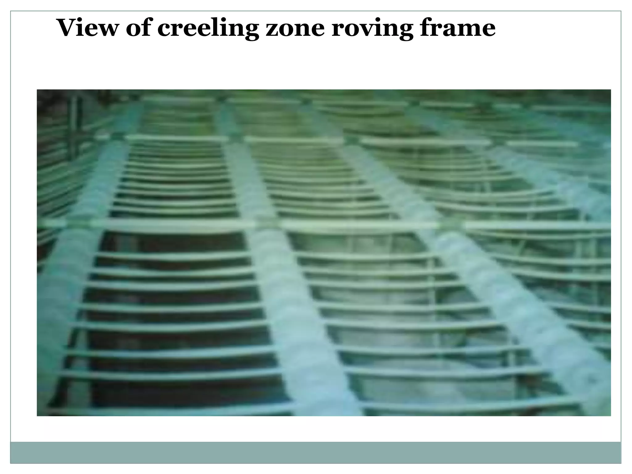 View of creeling zone roving frame
 