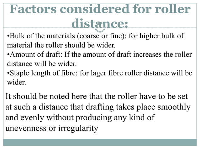 Simplex machine. Roving, sliver | PPTX | Needlework | Arts and Crafts