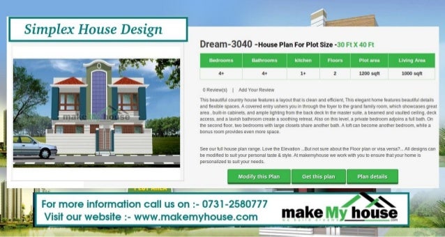 Simplex house design by Make My House Simplex house design by Make My House