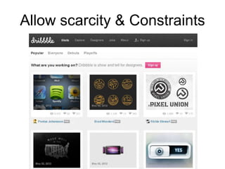 Allow scarcity & Constraints

scarcity vs. abundance

 