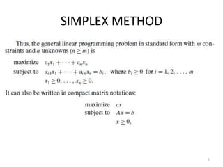 SIMPLEX METHOD
5
 