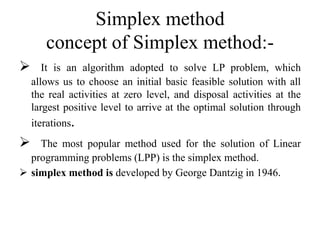 Simplex method concept, | PPTX | Computer Software and Applications ...