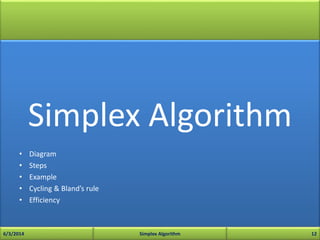 Simplex Algorithm | PPTX