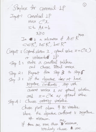 Simplex Lecture Notes