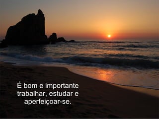 É bom e importante trabalhar, estudar e aperfeiçoar-se. 