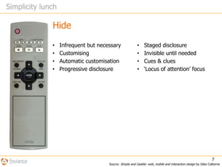 The four basic strategies for simplificationRemoveFocus on what’s core