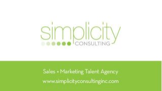 Simplicity Consulting Inc - Sales + Marketing Talent Agency