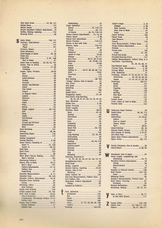 nicr паDl Bбid ,,.,,..,,,., .,,,,.,,.57, 59, 137
пolled Пепi,,,,,,,.,..,.,,,,,..,,,,,,,.,,.,,,,,,,]27
поll0d ýcafrr.,..,...,,.,,,,,,.,,,,.,,.,.,,.,,,,.,,.,40
пOшd shoulderý Patt.n Adjurtm.пi.,,,19
пфпеs, Maring, дDD|уiп!,,,.,.,.,,.,,,,.,...l3з
Яцппiпg stitch,,,.,,,,,.,.,,,,,,,.,,.,,,.,,,,.,,,98
s.tiл ýitch ,.., ,,, ..,,.,.. .,,,..,,140, ]4]
scall0p3, lпb.oid.red,,,,,,.,,.,,,..,,,.,,,.,!4!
f.сOd .,,,,,,.....,,.,,,..,..,,,.,,,,,,,,,,,,,,,.,1з1
Pip.n , ,, ,,,,.,,, ,,,,,,.,..,.,,,,,.., . .,,,.,,.,1з1
scisorý. sh.а.s,,,,,,.,,,,,,,,,,,,,,,.,,,.,,...,,.,,.з
s..п лllшапс€,,.,...,,..,..,,,.,,..,,,,,,.,,,,,,12
sgam ar!g. or Guid. ,,..,.. ,,, ,,..,.,.,,25, 38
ýйm tlп.,.,,,.,,....,,.,,,..,,,,,.,,,,,,,,.,,,.,,,.l2
seafr поll .,,..,,.,,,..,,,,,,,,.....,,,з,96,,a'
н.} to Mak. .,.,,.,,..,,..,,,.,,,.,,,,,,,,,,,,,,a'
s.rп тар. or вiпdiпg,.,,..,,зз, 55, бз,144
s.ans, поt to stit h,,,,,,,,.,,.,.,,,,.,,.,..,,40
L.!е.iпq,,,,.,,.,,,,,,,,.,,,,,,,.,,.,.,,.,,..27. 88
Triпniig ,,,., ...,..,,..,,,,,,,. ,,.,,,. ,...,,. ,27
seanri Types! FiпirhNJ .,..,,, .,...,,, ,,.з8,40
Bias .., .,,
вO!пd,,,,,.,,,.,,.,,,,,..,.,,.,,,,.,,,,.,..,.,.,,..,.40
calcbýtitcied,,,,,,,,,,,,,.,...,,,,,.,....,,40
соrdеd,,.,......,,..,.,.,..,...,,,,.,,,.,,,,,,.,,,з9
сrо5з.d,.,,,,,,.,,,.,,,,,,,,,.,,,,,,,,,,.,..,.,,.40
Dочhlе Top_slil.hrd,.,,,,,,,.,,,,,,,,,,,,,,,,l0
Еrsod,..,.,.,,.,.,..,...,..,,..,.,,.,,,,,,,,,..,,,,,,з0
flal г.lled,,.,..,,,.,,,.,...,,..,,..,..,,,.,,,,,38
Гrепсh,,.,,..,,,,,,,.,,..,,,,,,,,,,-,,,,,,,,,,,,,.,,з0
lп ilapced t.ыic.,..,,..,....,,,,,...,,,.,,,.,40
Lapped,,,..,.. .,,,.,,,,,,,,.,,,,,..,,,,,..,,,,,,з9
ov.rcasl,,,,.,,,., .,,,,,,,,..,,,.,,,,,,.,,,,,,40
PinkOd .,,.... ..,...,,,,,,,,,,,,,,,,,,.,,,,.,,.,40
рiреd,..,,.,,,,.,,.,,,,,,,.,,.,,,..,,..,,.,,,..,,,,з9
Plain ,..,,,..,,,. ... .,,..,..,,..,,,.. ..,, .,.зз
notI.d.,,..,,.,..,,,,,,.,,,..,,.,,,..,,,,,,,,,.40
siпglо L.pped .,,.,,,,,,.,,.,.,,,,,..,,39, r4G
sl0l ..,,.,,,,.,,,.,,,,,,.,..,,,.,,,,,,..,,,,,,,,,.з9
ýtrrp,.,,,.,..., .,,. ..,.,,,.,.,.,,,,,,,,,,.,39
T.9cd .., .,,,.,,.,,,.,,,.,,,,,.,,,,,,,,з9
Top.stitched.,,,, .,.,,,,,.,,,.,,,..,,..,,,..,.,З8
Tlcked ..,,,,,.,,.,,,,.,,,,,..,,,,,,.,.,,.,,,..,,,.з9
Turned and stitDhgd.,,.,,,,,.,,,.,,,.,,,,,,,40
0nderýtilcbBd .,.,, з3
wеlt,.,,,.,,,,,..,,..,.,,.,,...,..,,,,,,,,,,,,,.,,,-,з9
seed sлосliпg ,,.,,, ,, ,,,.,,,,.,,...,,., ,..,,l41
selvage,,,,,,,.. .,..,,.,,.,,.,.,,,,,,,,,,,,.,29,36
sep.ratiпg laрDеr,..,,.,,...,..,..,,,,,,,,,,,,,,110
sеqчiпs ,,.,,,,,,.,,.,,, ,, ,,,.,,,, ,,..,, .,,....1з7
seying Еqчiрпелt,,,.,,.,,,,.,,,,,,,,,,,,,,.,,.,,З
sе*iпg масhiпе,,,,.,,,., .,...,,,.,,,,.,,,,,з.98
shee. Fa!ri'3, напdliпg of ,, ,,..,,,,,,..,...,зз
нвпs in ,,. ,.,,..,,..,,,,,,, ,...,,,.,,..91, 128
sеапз in,.,,,,,,.,...,,.,,.., .,..,,..,,40, 92
shell неп,.,,,.,, , .,,..,,,.,,..,,,, ,,.,,,,. .,.,,123
shBllTncl5,,,,,,,,,,,,,,.,.,..,.,,,,..,,,,,,,lз2
shirriig,,.,.,,.,.,,..,...,,.,,,,,,,,,,,,.,,.,.,..,,.90
shht, мапъ ýpons, Makilg.,, .,,,.,,,,.74.8l
мап'з TailOred,,.,,,.,,,,,,,,,.,,..,,,.,,..,154
shorte.ing Paiteli5,.,,.,,.,,,,,.,,,.,..,,.,,15
sholtý, ноп to lr.le,,., .,,... ,0_7з
rren'ý, ВOуУ,,,,,,,.,,,,,,,,,,,,.,,,,,,.,.,,,.,157
РакOlп дdjозtп!пts.,,,..,,,.,,.,,,,,!4, l5
P.ltem si4 ,, ,,. ,,,,,,,,,,,,,,.,.,,., ...,,. , ..9
Uпdаrliпiпд,,,,,,,,,.,,,.,.,.,,,.,,,,,,..,,,,,,0'
shoOldDr M.asuremenlý.,,.,,,,.,,.,.,,,9, 1з
ýhooldш Pads ,.,,,,,,.,,,. ,,.,,. ,.95,149
sлould.r Palteh дdjчstпеDь,. ,,. ,,16.13
siouldorseaп.Position,,...,.,.. 95
trsiпз .,,,.,,,,,.,.,,,,,,,..,...,,,.,,,.,,,,,з0
siriпkinд, tаыiс .,,,.,,..,,,,,,,,,,,,,..,,. 29
'l.n
tчllпеýs ,,, ,, ,, , , . ,...,, ,125
ýingle lold вiпdiпg ., .,,.,,,.,..,,..,, 1з0
s' g|. La!!.d s..п ... ,. .39, 146
stin, Hol lo t.k. . . '18.52нфtо U.ia.iio. , , 85.37
tфait..it, slйt.ri.a Р.п.п ]4.15
UndOrliniпg .,,.,,,,.,,..,,.,,,.,,,,,,,,.,,,.,87
slrrh, oёlinillon,.,,,..,,, ..--... .... 21
вOцпd , ,,.,,,....., ,,,..,,. ,,,,.,,70,
'16.119FаGеd,,.,,,,.,,,,,,.,,,.,,.,,,..,...,,.,,,..46, r15
lп sle.ga , ,. ,,. ,,,.,,,, ,,46,79, 1l8_1l9
ýleove Pattern Аdjцýmепt,,..,,.14, 1r, 2з
slcev. Bo8d,,,.,,.,,,,,,,.,,,,,,,,,,,,,,..,,,3, 96
sl.eve Dfi Adj.ltment .,,, ,,,..,...,.,,,, .,.ý5
sleevo tinishas ,... l13.11s
ýleeve iп 0ne *lth Yol0..,,,..,,.,.,.,,..,,..l1'
sleeveý, турls,,.,,.,,,,,,,,,,,,,,,.,,,.,,,1!6_1 l9
Вlочýе,.,,,.,,,.,,..,,....,....,,..,,,.,,,,,,,40-47
Fittiпg .,,,,,. _ _ _,-,-------.'95
Galfieled,.,,....,.,,,.,,,,,,,,.,,,,,,.,,.,,,,,tr6
'.clet
or cOat ., ..,.., ,.,,. .,,,.,,,,,,,.,6r-G8
KiпOiO,..,,..,,.,,,..,,..,,,,.,,,,,,.,,,.,,.13, !17
0пе-рiесе .,,, ,,, ,,..,,..,,.46.47, 53, 67_63
0peniigý .,,,.,,,.,,..,,.,,,.,,,46, 79,80, l18
Рliiп,,,.,,,.,,,,,,,,,.,.,,,,,,,,,,.,,.,,,..,,,67_60
PufiDd,,,..,,..,,,.,,..,,.,,,.,,,..,,,.,,,,..,,.1 19
паllаi,.,,..,,,,,,..,...,..,,,..,,,.,,.,,,..,...,.1l''
ýвПiпg iп,,..,,,.,,46.47,5а,68,80,116
snilt,..,..,..,,,.,,...,.,,..,.,.,,.,,.,,r98]
Tyo-Piece,,.,,..,..,,,,,.,..,,,.,,,.,.,,,,,!16
voni,,....,.,,.,,,..,..,..,,,.,,..,,..,,,,,,,.,,..119
s|i! В.stlпg,,..,...,,,..,,..,,.,,,...,...,.90,109
"slippy" rafuacý, fiоv to Handl.,, ,,. ,,, ,З2
slip stitch ,.., .,,., .., .,,,.*.,.-. ,.,99
ýlot ý.аm,,,,,,,.,,,,.,,,,,,,,,.,.,,,,,,.,,,.,,,,,,,з9
!посklпg , . , , , , , , , , . , , , . , , , . . , , . , , . , , , , . . , . , , . , , , 1 ,l 1
sna!5,,..,,,..,,..,,.,,,.,,.,,,,,,.,,,.,,,,,,.,,.,106
sDok0 slitch,,.. .,.,,,., .,., .,., .,..,141
stаяяеriш ý.ams,.,,.,,,.,,,..,..,.,.,,,,27.80
st.y.ýtit.h, ýtay_stitchiпg
26, 42, 4s, 57, 61, G9, 72, 75, 76, 94
stry, паj5tliпе.,,,,,.,,,,.,,.,,,,.,,,.,,,.,,,.,,,,,зз
slean kOi ,,..,,.,,,.,,.,., ..,.,,.,..,,,. ,,. ,,.3, 96
st.am Fressin8.,..,,,.,,,,,...,,.., .,,.,,..,.97
ýljtch LeDgth5 ,.,,. ,,,.,,,. ,,. ,,,.,, .,,, ,,, ,,.28
ýtitctes, Baýlc,.,,.,,,,.,,..,,..,,,,,,.,,,.,,93.99
8асk...,...,,..,,..,..,..,,.,...,..,,,,,,.,0з, 99
Baзting ., .,,.. ,,,,,,, , .,.. ,,., ,,,, ,..,..,98
Blttoпhole,,.,..,,.,,..,,..,,.,,,.,,,,,,,,,104
calch,.,,,.,,.,,,.,,.,,,.,,..,,..,,,,.,.,,.,.,,,,,99
Ias.,..,,.,,,.,,,.,,..,,,.,,,.,,,.,,,,,,.,,,,,,,,,,.28
Fastening .,,..,,.. ,,.,,,. ,., ,,....,.,, ,,,....,23
Gаihеriпg ,.,,. ., ., ,. ,, ,,.. ,,,,,, .,,, ,,,.,,.98
Hand Pick,,,.,,,,,.,,..,.,.,..,,,.,,,.99, 150
Лрпmiпg ,,.,,,, ,, ,,.,.,. ,,.,,,,,,, ,..,,,,,99
Locl ,....,-_.'.,.*_ , ...,,..,, .,,,.,,.,l26
Long Пчппlпg ,,,,,,,,,,,,.,. .,,,,,,,62, Б4, 90
ov0naniig .,.,,. ,,,..*., ,, _, .,,9s
ovettaпling.,.,,., .,,,.,,,..,,,,,,,,,..,,.,99
Paddins ,.,..,,,..,. ,,, ,,, ,,,,,,,65. 09, ]4G
лegulalioл ..,,.,,. ..,,,.,,...,,,..,,.,,.,,.,,,23
RеiпtоftOm.пl,.,.,.,,.,,,.,,..,,,..,,.,,,,,.28
лunning,.,,,,,.,,,.,,.,,,..,...,.,,,.,,..,,.. 93
shiliпg .,,.,,.,...,,,,,,,,,.,,,,,,,,.,,.,,,,,08
slip,..,,,,.,,,,,,,,,,,.,,,.,,,,.,,.,,,.,...,,.,,l9
hlhilрiпс,,,,.,,,.,,,.,,,.,,.,,.,,,,.,,,,,..,.,,99
12, 25. 26,42, 49, 57,61, бt, 72, ?5
slraight0ning aaЫic,.,,.,,...,,.,,,.,,.,,,..,,.29
strалs..m.,.,.,,,,.,,,,..,,...,,,,,....,,,,..з9
s!ra!ý, Ling9riB .,,,.,,,.,...,,,.,,,,,,.,,.,,,,-10?
st.elch fahlicý, напiliпg,,,,,,,,.,,,,,з2-зз
sllipeg, хOY lo счi..,,..,, ,.. ,.,,.,,...,з2
Mrfuhiпg ,,. . ,, ,,,..,..,,...,,., .,,,..,...,32
ýtudý, Eyel.tý lor,,,,,,,.,,,,,,.,.,.,,..,,,.,,104
sчь.тееп меа5ч..m.пt5, Раti..п ýiD', ,9
s{ay.8ack, Patterп Дdjlslment .,,...,...,.20
fitlin8,,,,.,,..,,,.,,.,,,.,,,..,.,.,,,,,,,,.,,.,,95
ýyntols on Patlerný,,..,.,.,,..,,..,,,.,,.,,..,!2
Tack, 0efiIitioл ,.., ,,, ,,,.,,,,,,-21
Апоwh.аd,.,,..,.,,,.,,,,,.,,,,,,,,,,.,,142
B.r , ,. .. , , ,,, ,,..,,,. ,,.,,,.,,, ,,l42
chrii.,. ., , ..,,,,,,. ,,,, ,, ,,,, ,,, ,,106
lr.псi ,, ,, .,_ ,, ,. ,,. ,,..,., ,, ,,,. l06
Pllii 2r, 5r, 66, 69, 8в, 106
'.il*'.i.il.i., ,.],l+152
Таllоr's aftrli.,,,.,,..,,,,,,,,,,,,,..,,,., ..,.з,з5
сlалr.r,,,,,,,,,,,,,,.-,......,,,.,,..,,,,,,,.з,96
наm, счýhiоп.,,,.,,,.,,,,,,,,.,,,,,,.,....,,3, sб
наm. Hor io l!.Ie ,...,. 07
Tacks.,,.,,,,,,.,,. .,,.,,,,,,,,,,,.,.,..,,..,,.з5
Taped вчttопз,,,,...,,.,,,.,,,,,,,,-,,,.,.,.,,.,lо5
Trped ýоаD,..,...,,.,,,,,.,,,...,,.,,.,,,.,,,,-,. з9
тrр. ltеаýчrе,.,,,.,,..,..,.,.,,.,,.,,,,,,,..,,,.,..з
TBrels,,,,.,,,,.,,,,,,...,,,,,,,,,,,,.,.,,.,,.,,,.142
Iееп Пра5чrеmопlý, P.llerп slzes.,,,,,:.,,9
Thighý Paltan tdiчýtпепt ..,..,. .,,,,,,, ,, 20
Тlim!l!,,,,,,,,.,,.,,,,.,,...,..,,,.,,,,,,.,,.,,,_,.,,з
Thrвad Еуе5.,,,,,,,,,.,,.,,...,..,,,.,,,,,,,,,,105
Loorg ,,,. ,..,.,.,,.,,.
--,-,'.'..47, 107
Thlead ýi4 Guide,,..,,..,,,,,,,.,,,,,,,,,,..,,..,.28
Tt.erden nuniing ýtitch.,,.,,,,,....,.,,...l41
Toddl.r MOasuremenlg, Рап!rп slteý,,3. 9
Top.stitch, ToD.s!ilctinr
26, з8, 54l 80, 81
T0p-ýtitche.' sраm ,, ,,. ,,. , ., ,,,,, .,,,З8. 80
Tlacing Рrр.., 0rФ9m*еr's ,,,,,.,,,.,,3, 35
тrасiпg 9rпее|,,,.,,,,,,.,,,,.,,,..,..,,..,.,.,,з. з5
Trim, Deliп|tion ,.. . ,,,,-, ---.-- --..-,..-, ,,7l
Т.imпiIg, cori.B,,27,З4,{4,02,77,145
lпt.rrасiпд , ,,.. ,..,,..,,34, 42, И. 62, 83
sе.пs,.,,,,,,.,,.,,.27,4З,44,51,52,58
Тrimпiпgs.,,.,,,.,,..,,,,..,..,,,.,,,.rЗ6.1З7
B.ads,,.,,,,.,,.. ,.., 1з7
Blaid . .,,..,,..,,, ,,, ,...,,..,, .,...,,,,,,,.,!з7
t.lotiлg,,,,.,,.,,,,,.,..,..,,,,.,,.,,,,,,.,,,.,lЗб
rriig9 .,...,,.,,,.,,,,,,.,,,.,,,.,,,,.,,,,,,,,,rЗб
0ujltiпg,..,..,,..,,..,,..,,,,,,,.. . .,,..,.1з'
Пiсk i.сl,.,.,.,,..,.,.,,.,,,,,,,,.,,..,,.,,,,,1з7
sequin, ,.,, ,,,.,,,.,, ,, ..,.,,,,., ,,.,.,.,,..r37
Tu.ted sе.m ,., .,,,. ,,, ,,.,,,.,, ..,, ,,,,,з9
тцсks,lуреý ol, Hov tO маkё,,.,,,,,,.,,,1з2
l{iýl.d cord,,,,..,,..,,.,,,.,,...,,.,,,.,,,,,,,,,l42
Uidelalm saan POsilioл ,,, ,,, ,, ,,,.,..,95
uпrеrсоlIаr ,.. ,,. ,, ,,. ,...,,..65,06,1]3
0пd.rlау,.,,,..,,,.,,,,,..,..,,.,,,,,,,.,,.,,,,rз5
ondorliniпs ,, , , ,,.,,,,,,,..,,. ,,.,,.,,27, 85-87
Bodice,.,,..,...,,..,..,.,.,..,,.,,,,,,,.,.,,.B7
cOat or l.ctet ,,, ,., ,, ,... ....,,,.,,.. ,.87
shons, slacki.,,.,,,.,,.,,,,,,,,.,,,..,,,,,87
stirt ..,,.,,,,.,,,,,,.,,,,,,.,...,,..,,,,,,,,,8r.87
Underзtilchiig ..,, ,,.,,,, ,,.,,,.,,26. 33
Uпеч.п Р|.ldз,stliреý..,,.,,,..,,,.,.,,,Зr,З2
Unit syýlEfi d sеviпg ,,,, ,,,.,,,.,,,2, 41.81
UпitworkРьп,..,..,,.. .,.,,,.,,.,.,,,,,,27
0pper засr рdtem дdiчплелts , ..,,.. .19
0rper coll.r , .,,.,,,,.,,,.,, ,,,, ,,,,,,,66, 1lЗ
volvele.n- Ho9lo Haлdla з0
aoard.,,,,, ., ..,, ,,,.,,,,.,,, ,,з, З0,96
иlл !D
wairlbaпr, Но* 10 ДrDaу,,,,,,,,,,,.,,,.,,,51
w.bt Length, Leщtheiiпg апd
stOd.пiпд,,,.,,,.,,,,,,,:,,,,,,.,,,,,,,,.l4, 15
Waistline Рifu.п
^diuslпeDb,,,,,,,,,,,,,,18Fittiпg,,,,,,,., .,,,,.,..,,..,,,,,,,.,,.,,,,.,,..,94
меаsurаm.пls ý
stay .,,,. ,,.,,. ,.. , .,, .., , ,,..,,,,,, .,,,,,,.3з
weights |пTailoled taclets,,,,,,,,,,..,,.r50
l{elt Pocket ,,,,,,. ,,.,,,,,,, ,...,,,..,.122, 124
ýеаm,.., .,,..,,..,.,,.,,,..,,,,,,.,,,,,,.,,,,,.з9
llihapring stilch ,. .. ,,.,,, ,,.. .,,,..,,,,,, ,99
wоmеп'з меаýчl.mепь, Pattern sizes,. ,9
Wool t.lric, Pleý!lng , .,. ..,, ,,,. ,,. ,,..,,9т
sMinkiпg ..,..,..,,.,..,,..,,,..,..,,,.,,,,,,.29
Work.dButtonholes.,,.,,,.,.,,.,,..,,,104
wrЪthand, Maliig .,...,.,,.,4G, 47, 81
tole, iп ýhirt ,,, ,,, ,,.,,,,, ,,.,..,. ,r0, 77
lп 0пе wilh s|eeva, ,,,, .. ... ... .....111
zigвg stilch , . ,,..,,, ,,,.,, ,,.,,,.,138,1З9
zipp8 loot . ,. ,,,. ,. ,.25,100.rl1, 1з2
zipperý ,.. ,,. ,. ,,. ,. . 50,51,
'03_1l1
t
,D73
,l
16о
Big gift for sewing lovers download at : http://thetopworld.com/big-gift-sewing-lovers
 
