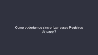 Como poderíamos sincronizar esses Registros
de papel?
 