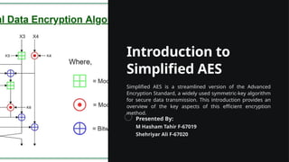 Simplified AES from information security | PPTX