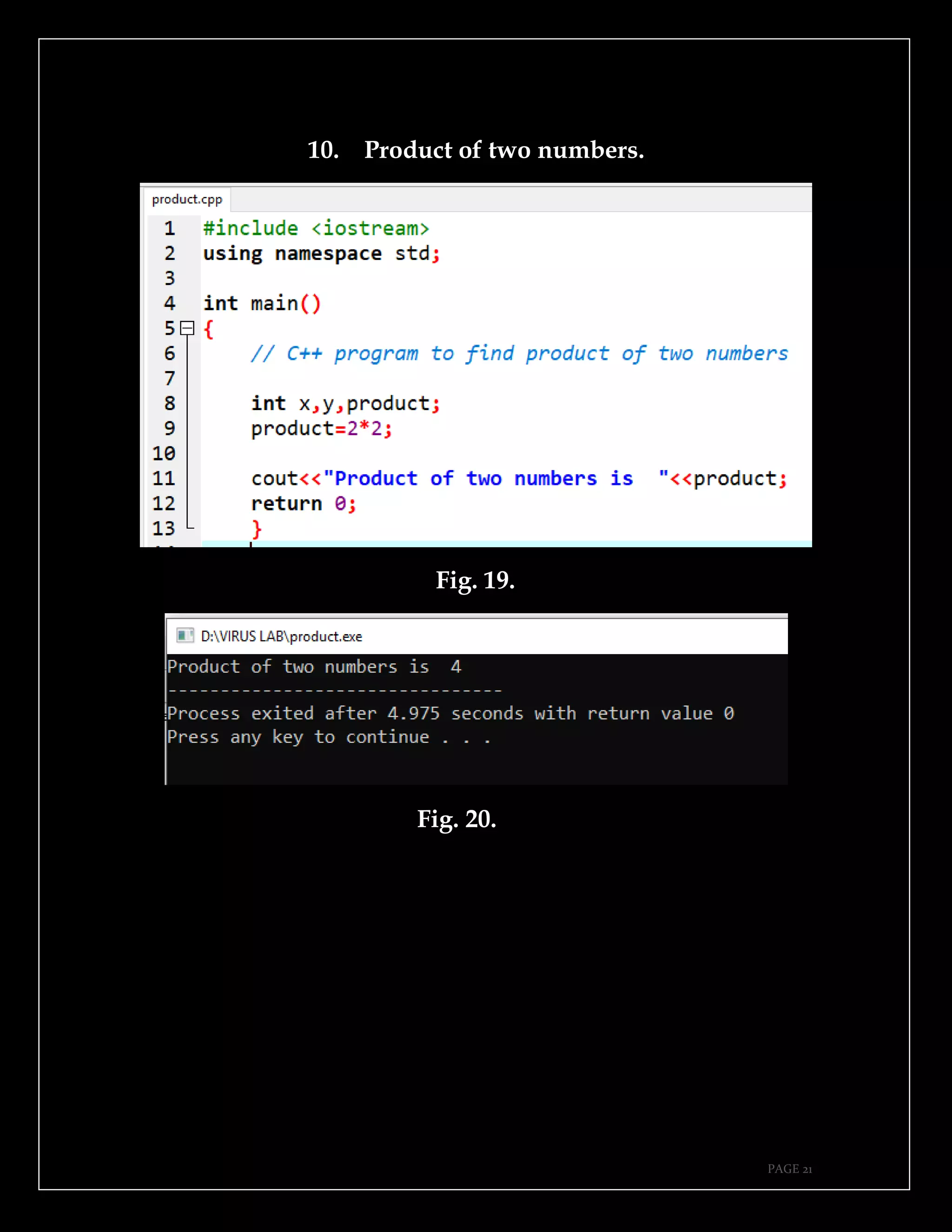 PAGE 21
10. Product of two numbers.
Fig. 19.
Fig. 20.
 