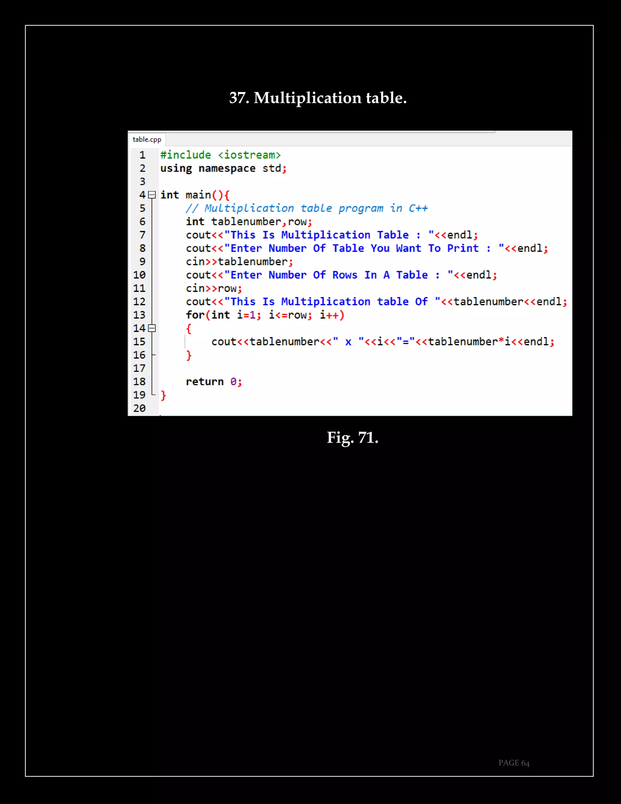PAGE 64
37. Multiplication table.
Fig. 71.
 