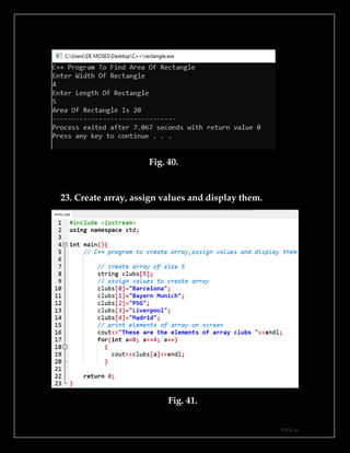 Simplified c++ 40 programs | PDF