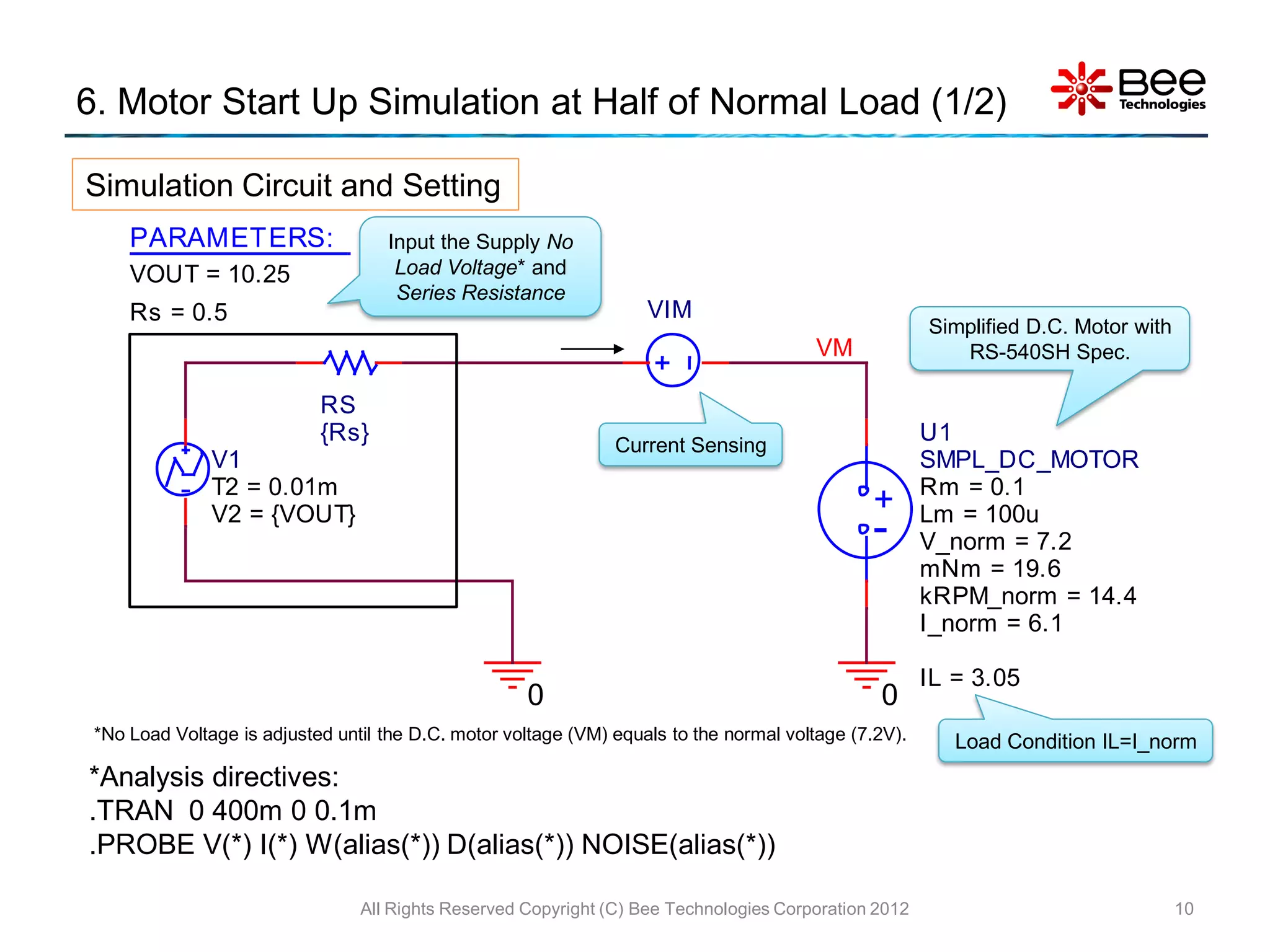 Simple Model of DC Motor using PSpice | PDF