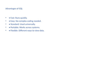 Structured Query Language basics and Introduction | PPT