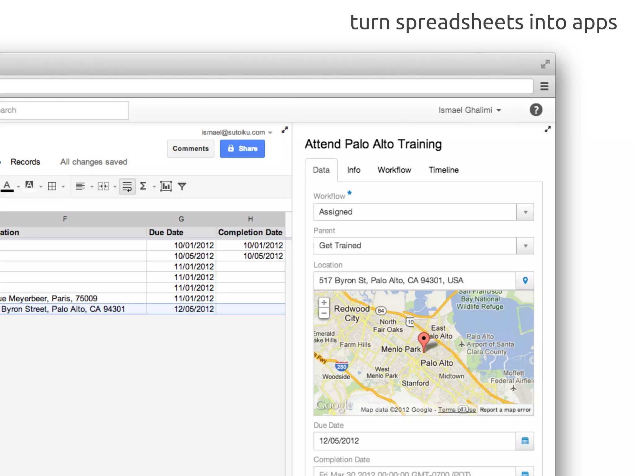 turn spreadsheets into apps
 