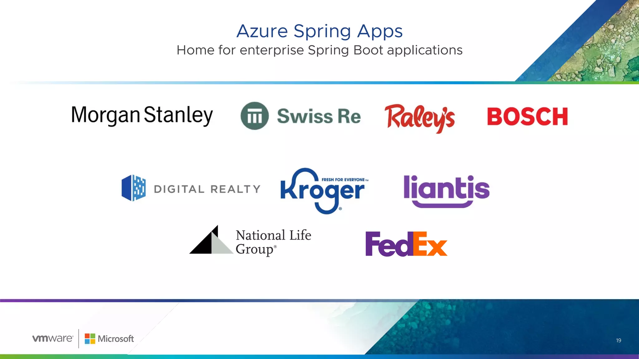 Azure Spring Apps
Home for enterprise Spring Boot applications
19
 