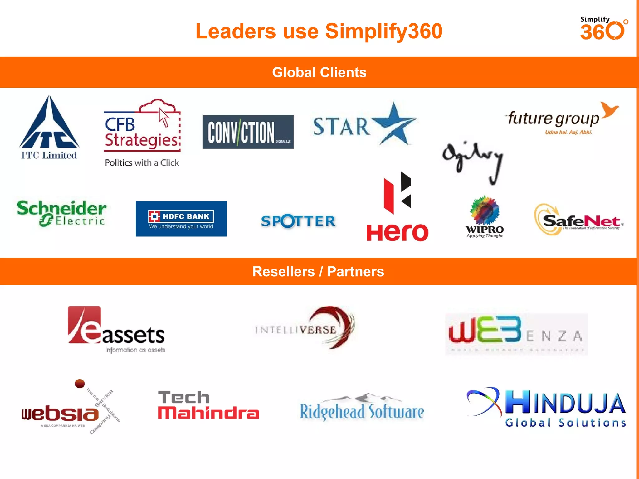 Leaders use Simplify360
Global Clients

Resellers / Partners

 