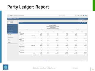 Party Ledger: Report 
14 
© 2014, Coderobotics Studio. All Rights Reserved Confidential  