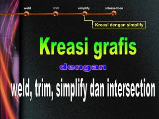 weld trim simplify
Kreasi dengan simplifyKreasi dengan simplify
intersection
 