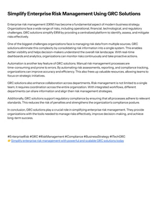 Simplify Enterprise Risk Management Using GRC Solutions.pdf
