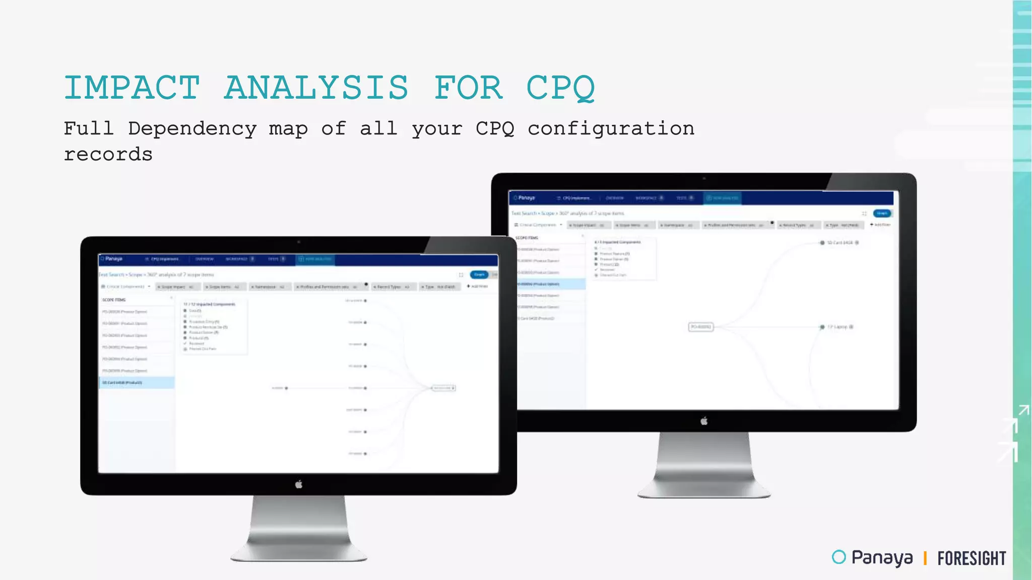 IMPACT ANALYSIS FOR CPQ
Full Dependency map of all your CPQ configuration
records
 