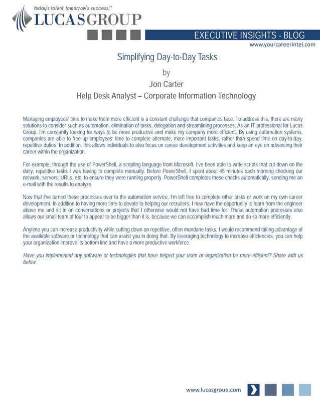Simplifying Day-to-Day Tasks | PDF