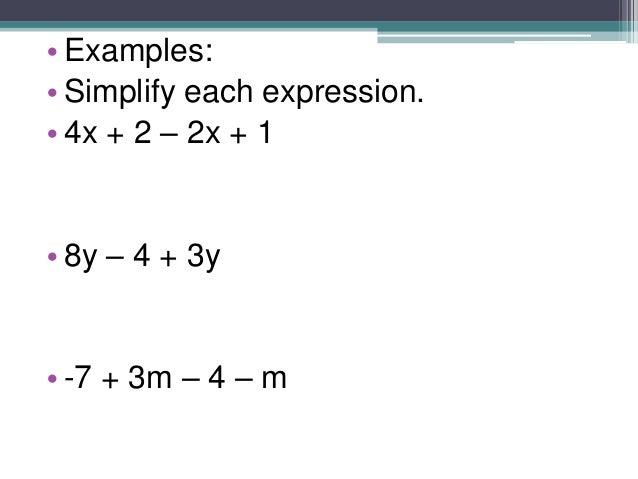 Simplifying expressions