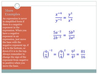 Exponent simplifier deals