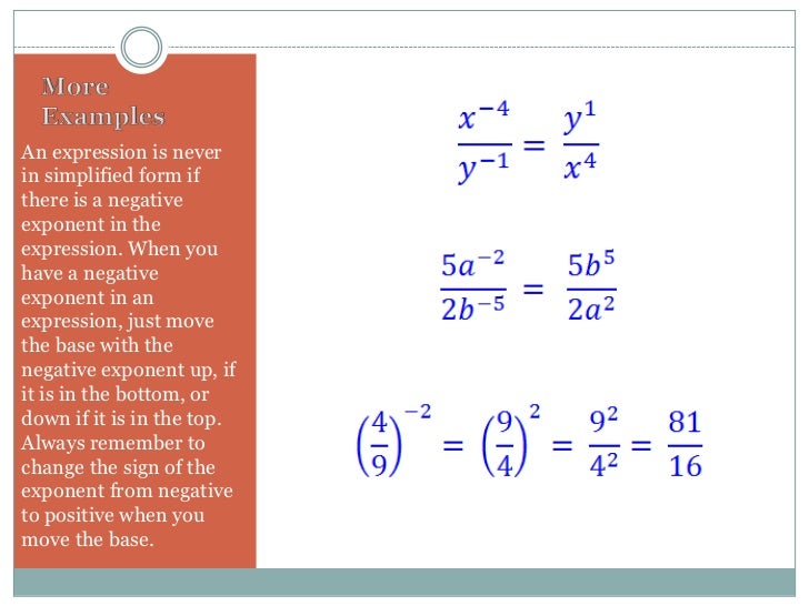Simplifying expressions with negative and zero exponents
