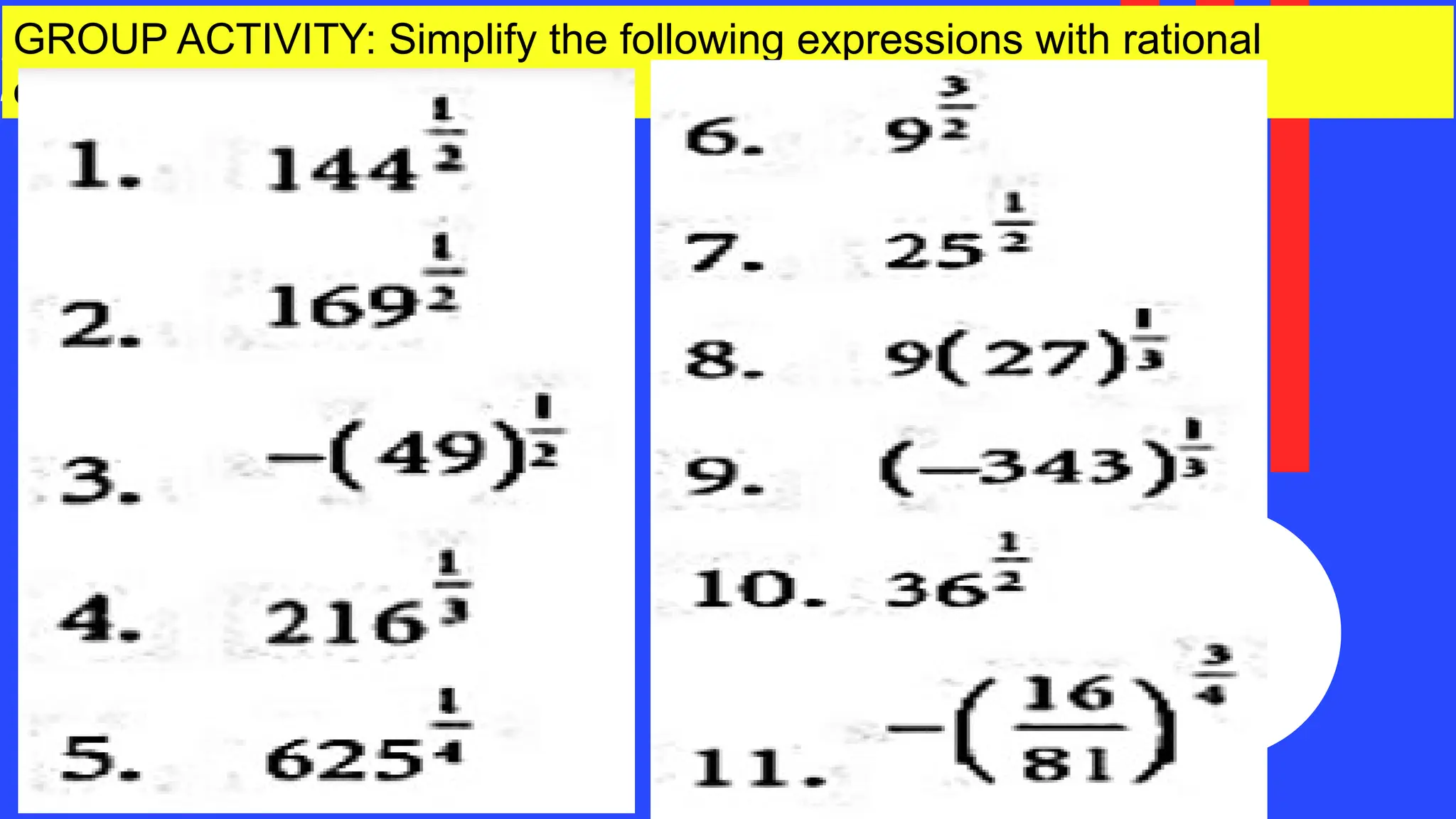 SIMPLIFYING EXPRESSIONS WITH RATIONAL EXPONENTS.pptx