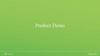 Product Demo
Meraki MV
 