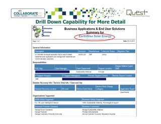 Drill Down Capability for More Detail
 
