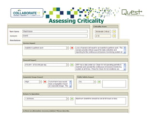 Assessing Criticality
 