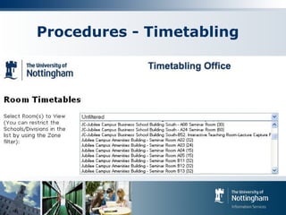 Procedures - Timetabling
 