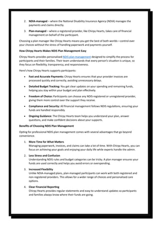 Simplifying NDIS Plan Management with Chirpy Hearts | PDF