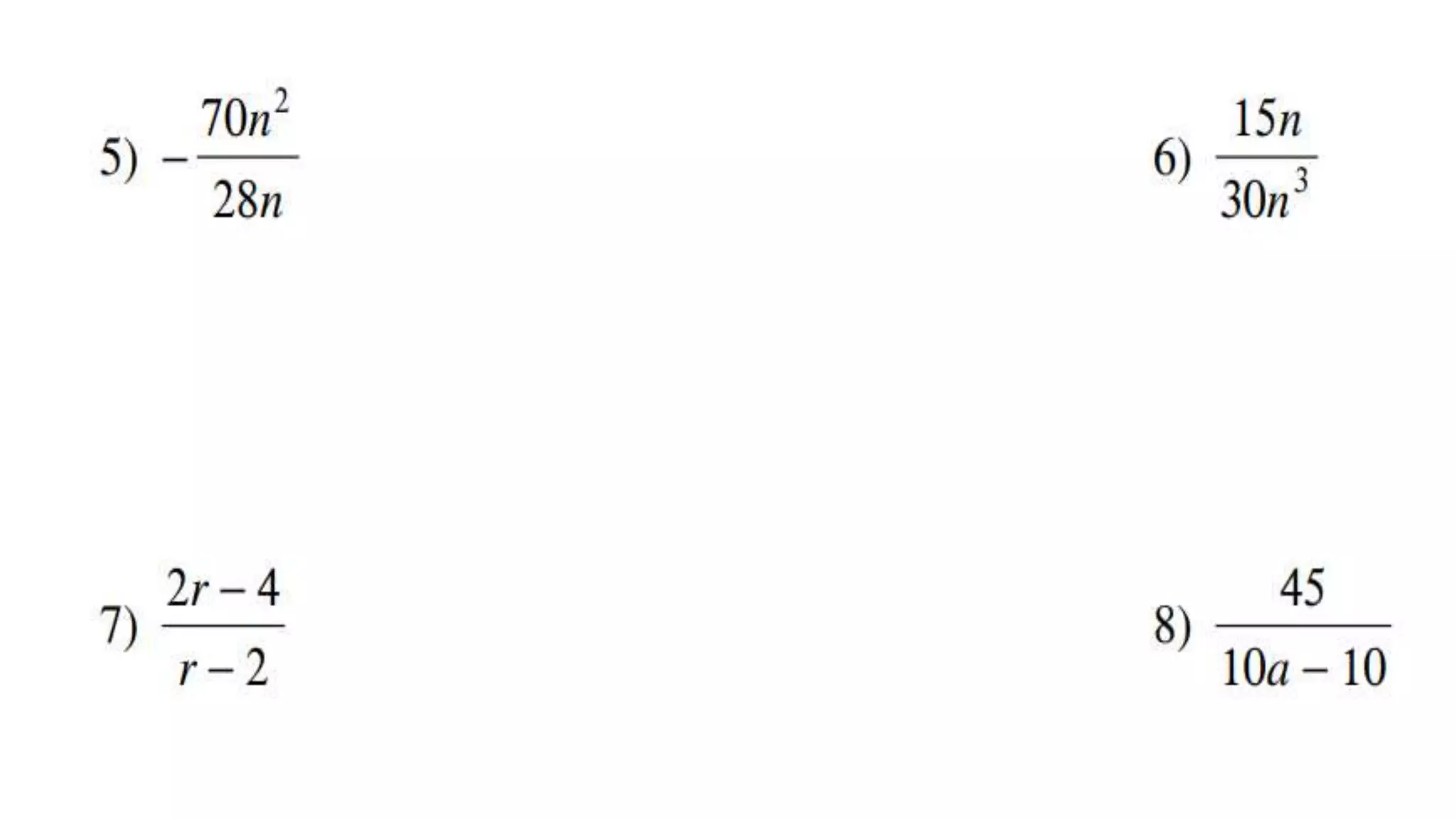 Simplifying rational algebraic expressions