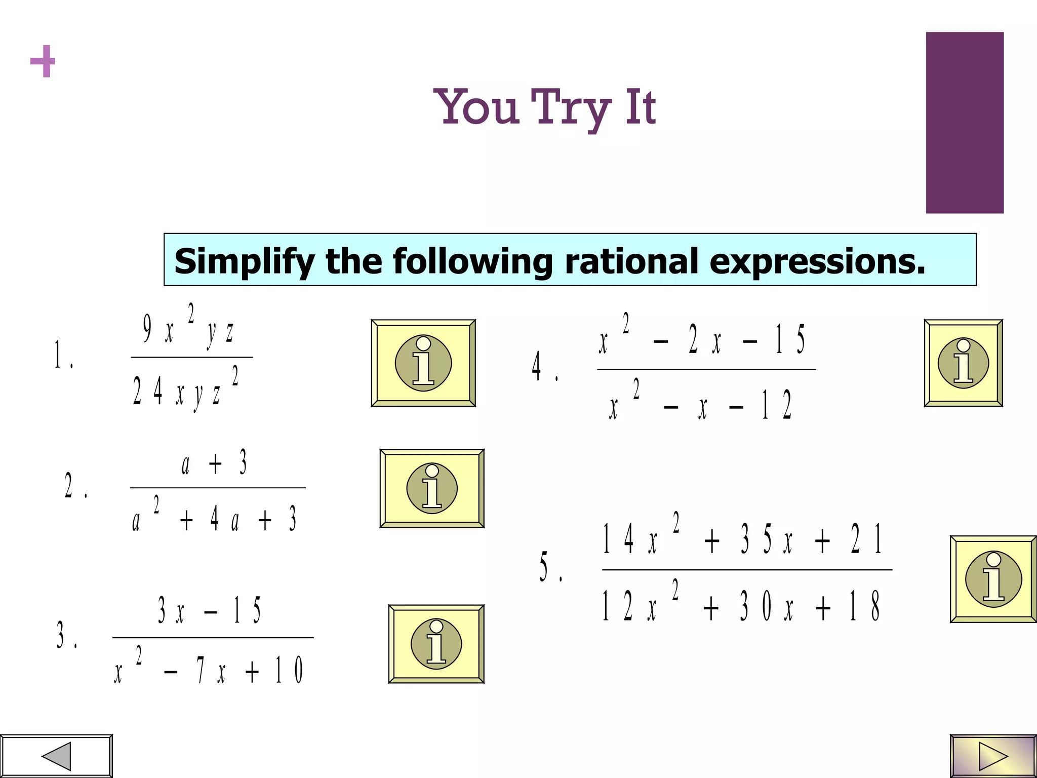 Simplifying Rational Expressions | PPT