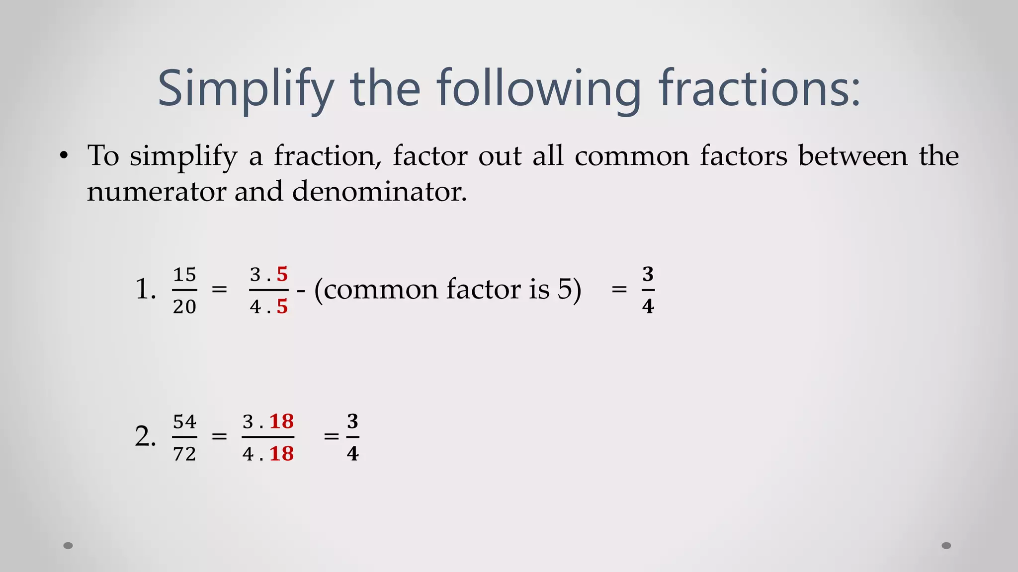 Simplifying rational numbers ppt