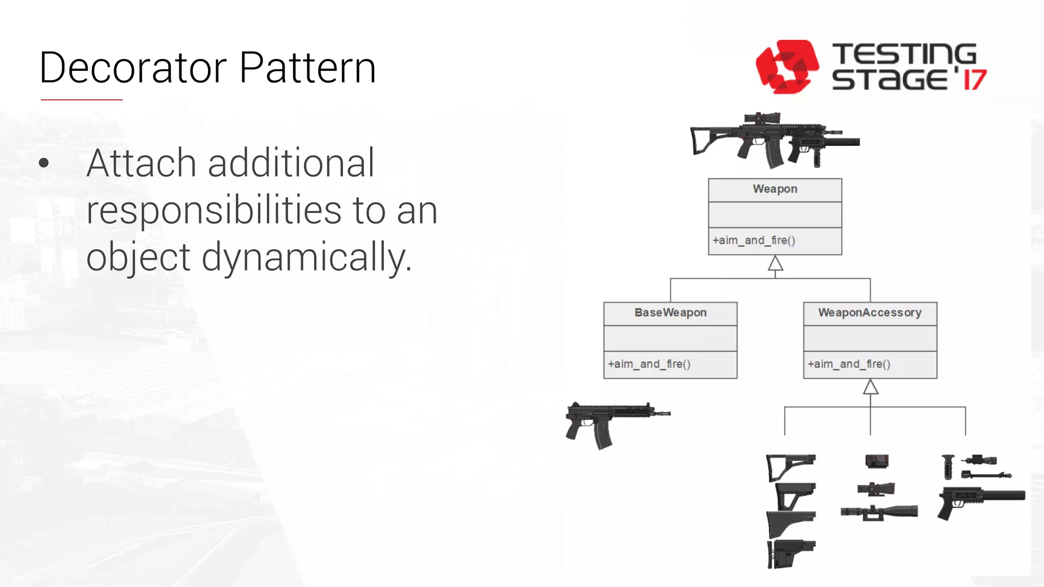 Decorator Pattern
• Attach additional
responsibilities to an
object dynamically.
 