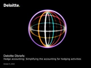 Deloitte Dbriefs:
Hedge accounting: Simplifying the accounting for hedging activities
October 9, 2018
 