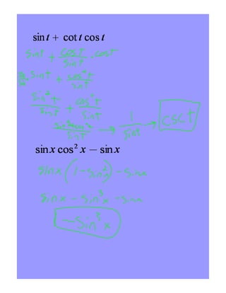 Simplifying trig expressions | PDF