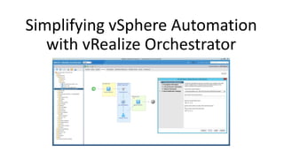 Simplifying vSphere Automation
with vRealize Orchestrator
 