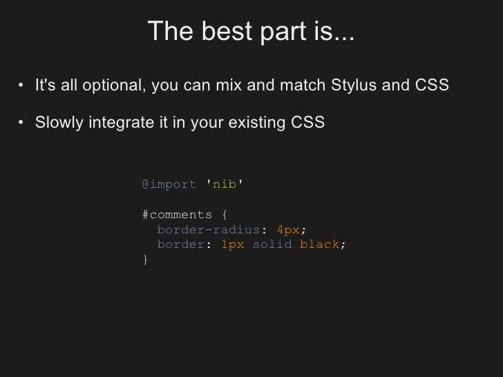 Simplify your CSS with Stylus and Nib