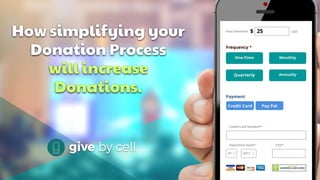 How simplifying your
Donation Process
will increase
Donations.
 