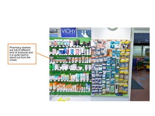 Pharmacy shelves
are full of different
kind of products and
it is quite hard to
stand out from the
crowd.
 